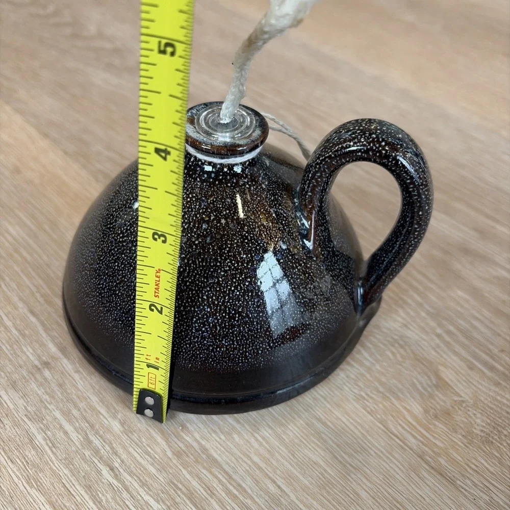 Whynot Pottery Drip Glaze‎ Oil Candle With Handle